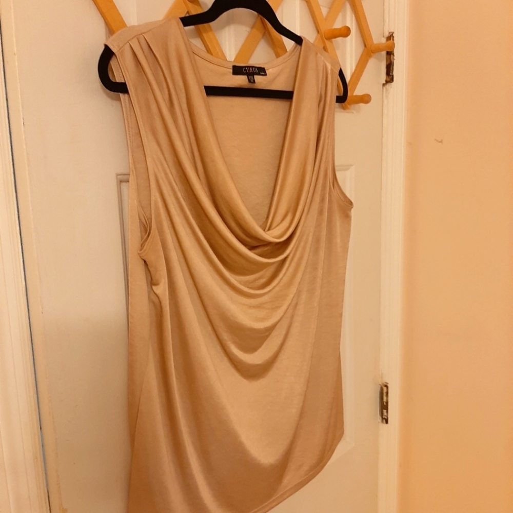 Champagne Cowell neck blouse